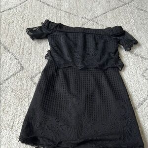 Topshop Black Lace Off-Shoulder Dress